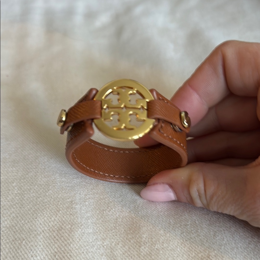Tory Burch Gold Tan Watch with Leather Band